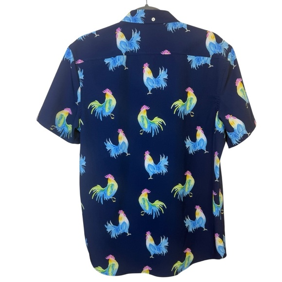 Chubbies Men's Fowl Play Rooster Blue Performance Short Sleeve Shirt Size Medium - Picture 3 of 8
